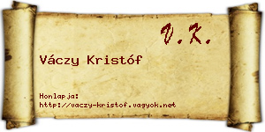 Váczy Kristóf névjegykártya