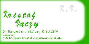 kristof vaczy business card